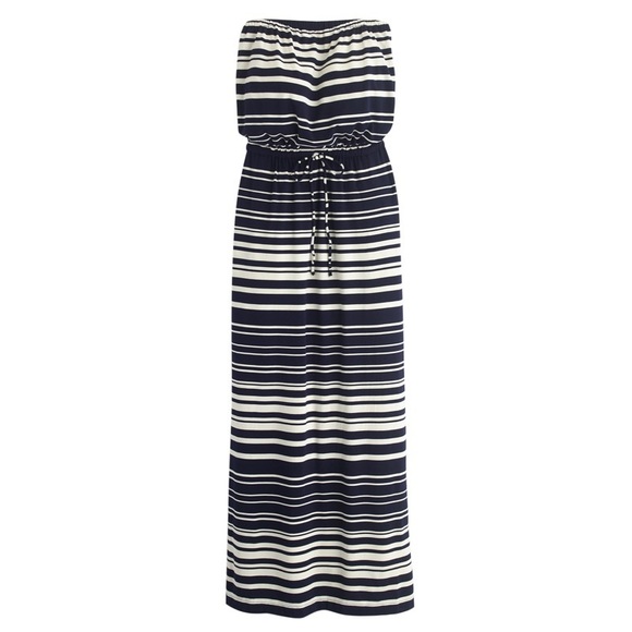 SOLD J. Crew Amie Striped Strapless Maxi Dress XS - Picture 3 of 7